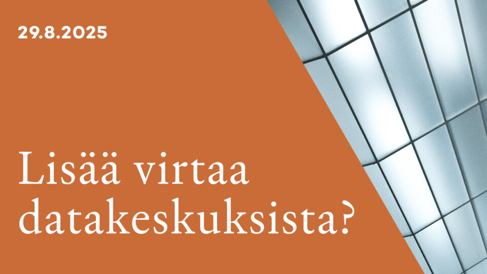 Datakeskukset-tiedeiskun julkistamistilaisuuden kuvituskuva