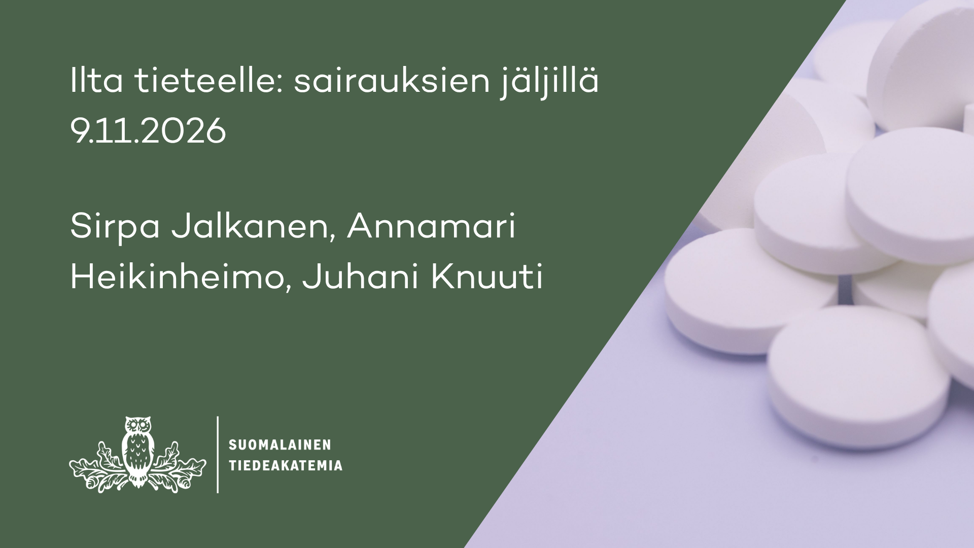 Kuvassa teksti: Ilta tieteelle 9.11.